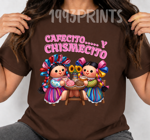Cafecito y Chismecito Mexican Doll Graphic Tee