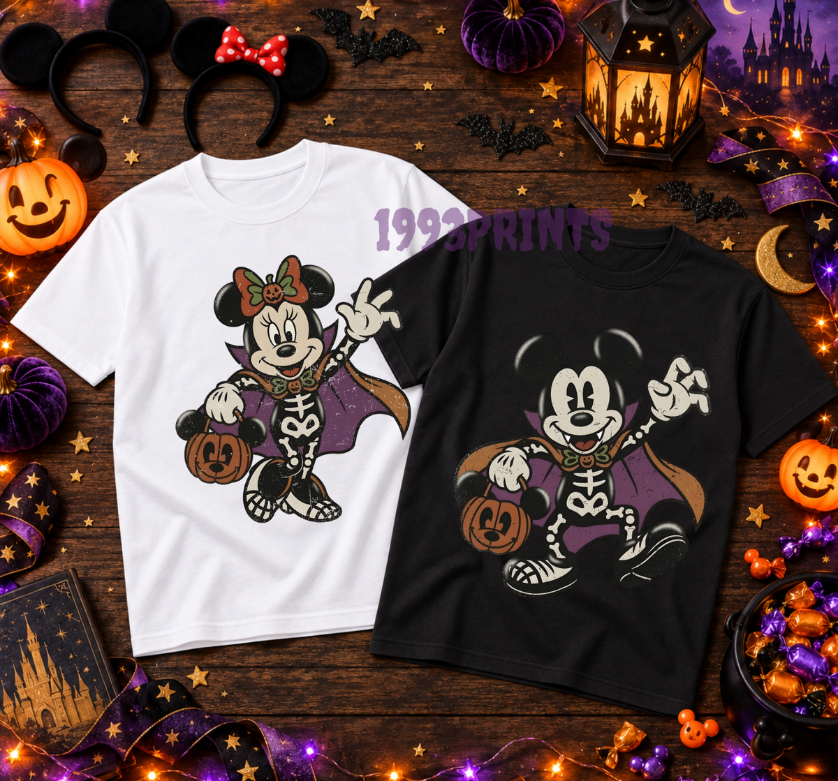 Mouse Vintage Vampire Costume Couple  Tee