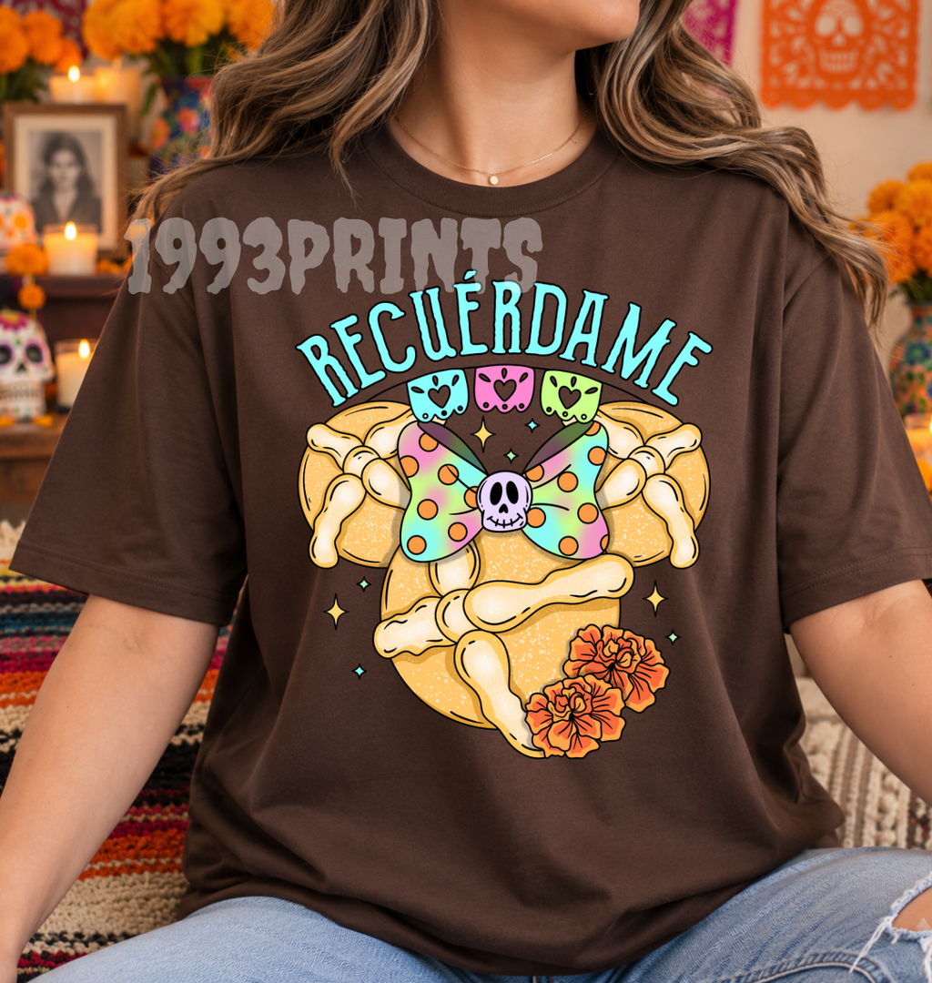 Mouse Inspired Recuerdame Dia de Muertos Shirt