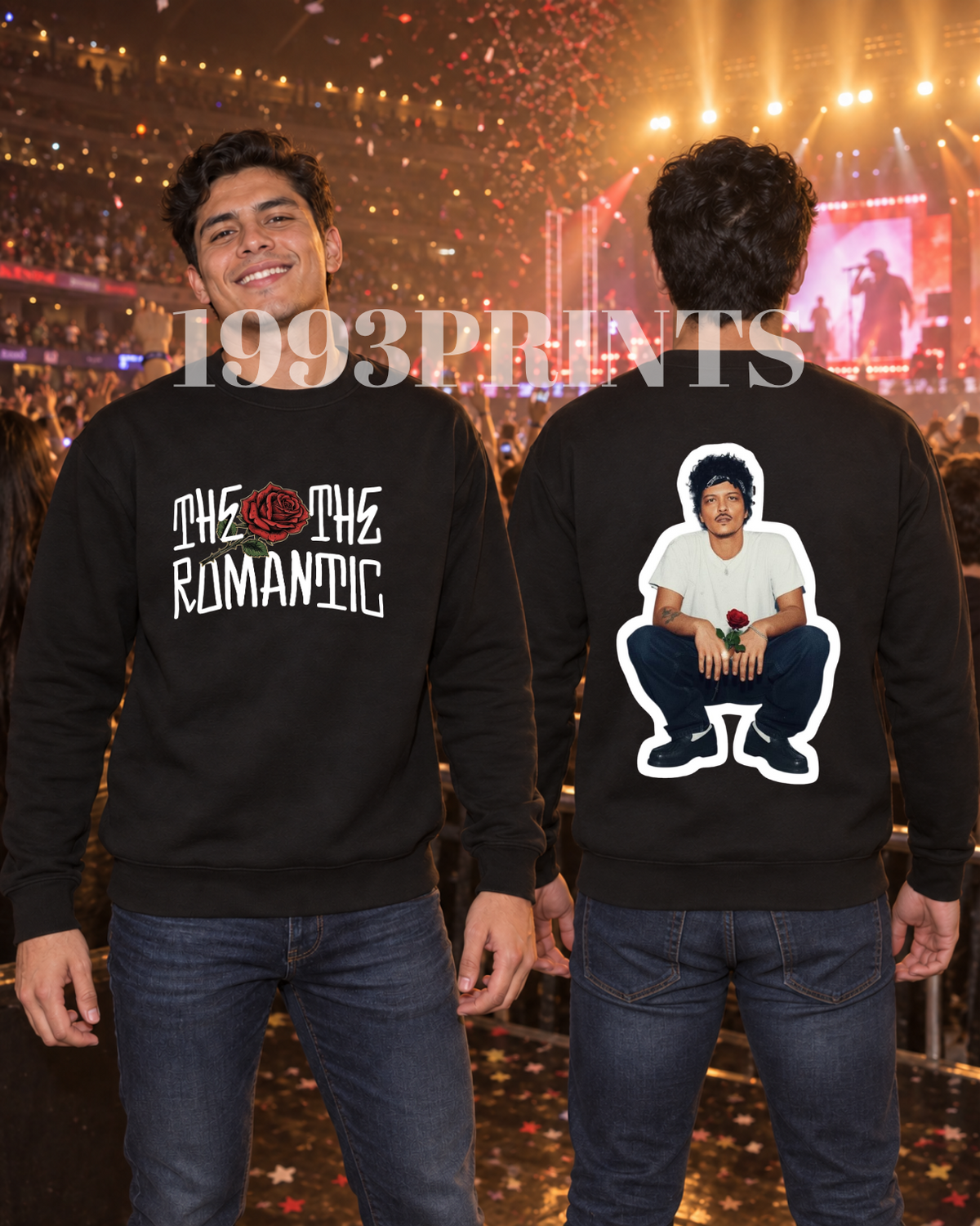 Bruno Mars Sticker Back Graphic
