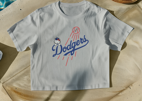 Dodgers Hello Kitty Inspired Crop Tee/Tshirt